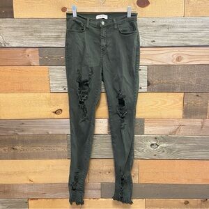 💝3/$20 Dark Green Distressed Skinny Jeans